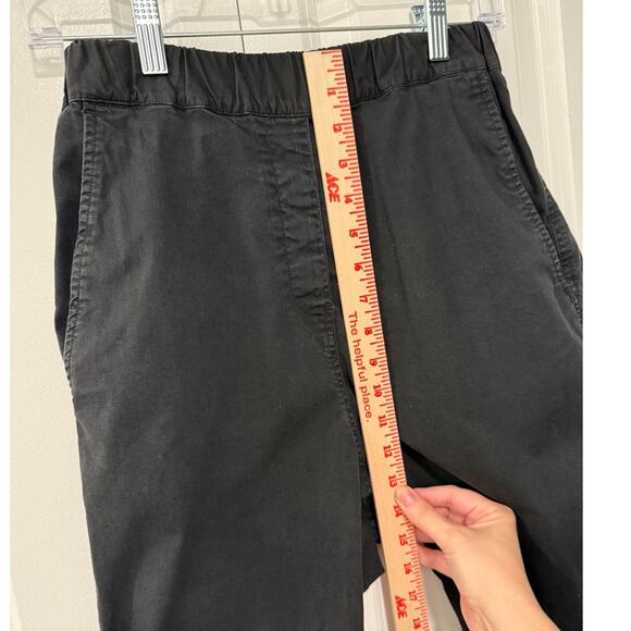 Nili Lotan XS Slouchy Elastic Waist LINEN Luna Pant Crop Black Drop Crotch 0 2 - Picture 7 of 9